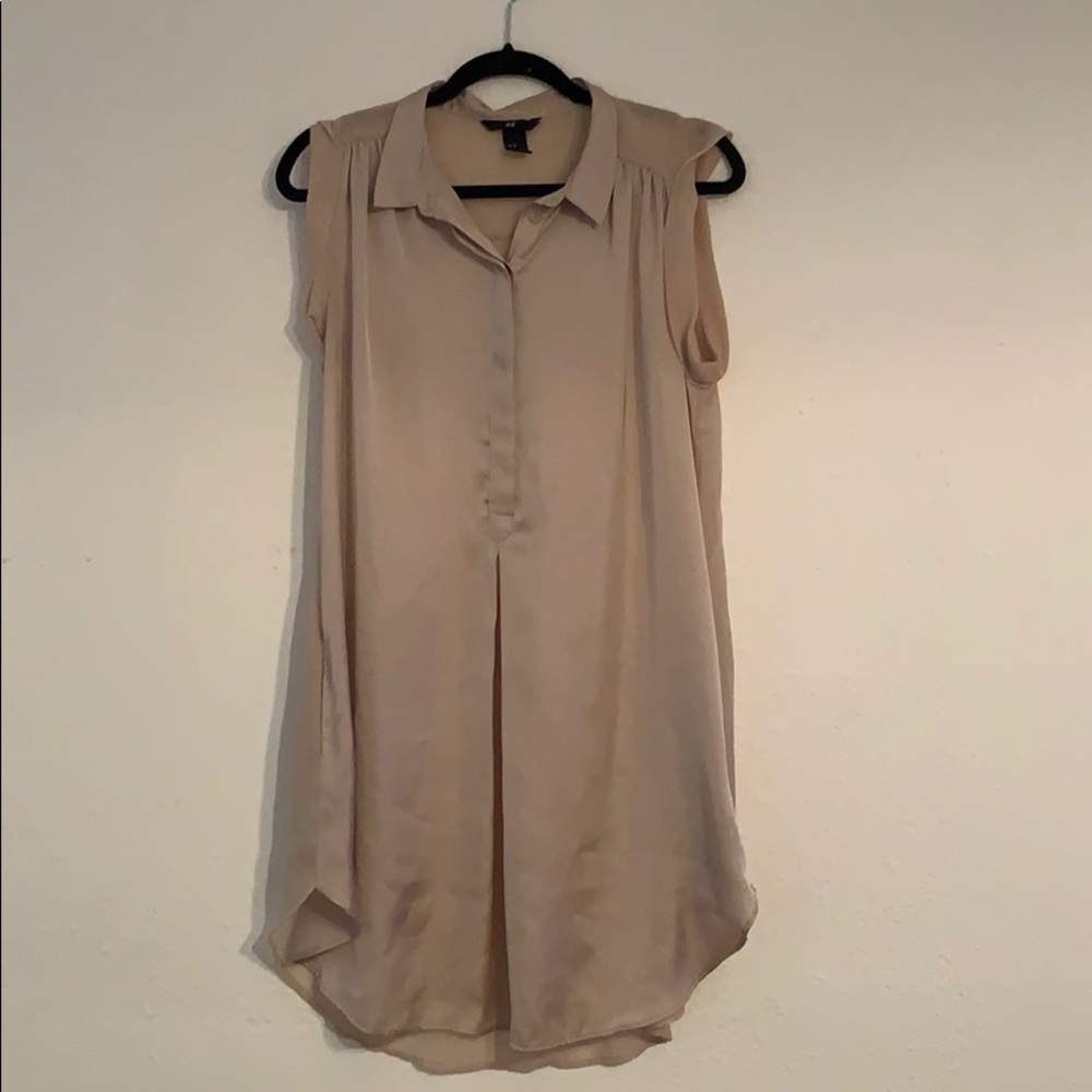 Satin and sheer blush  pink tunic